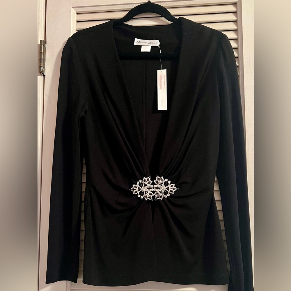 Elegant Black jacket with Embellished Detail